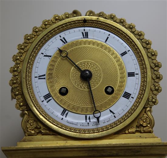 A French Restauration ormolu mantel clock by Sironval, Palais Royal, No. 142 14in.